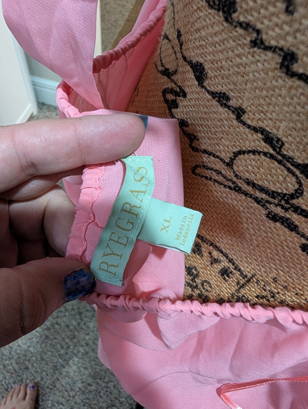 Sheer Ladies Pink Halter Ruffle - Picture 4 of 4